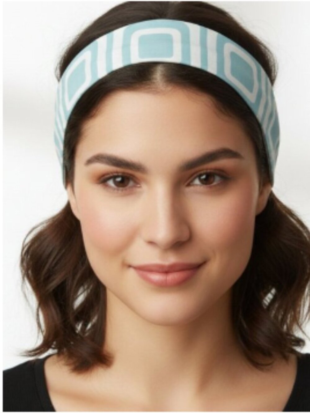 NEW - Handcrafted - Knot-back headband - Aqua light blue - Adult OZ